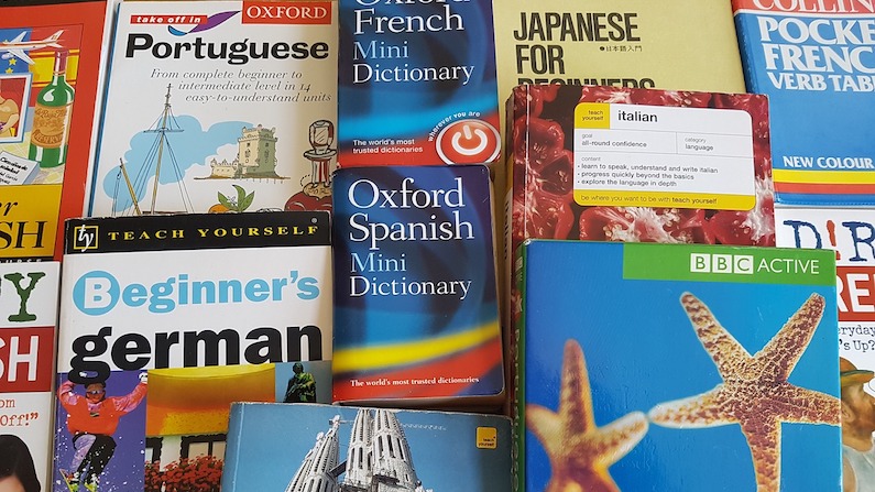 Non-English language phrase books & dictionaries